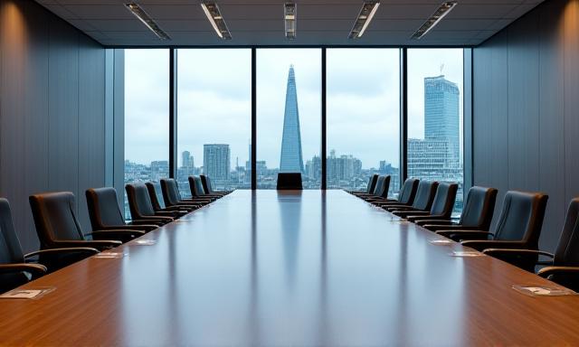 Professional meeting room in London with a view of the City